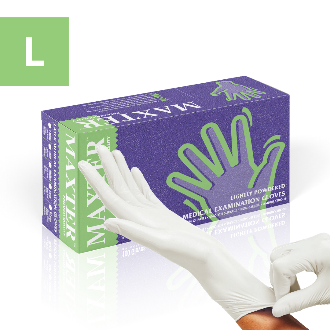 Latex Gloves Powdered 100 pcs L