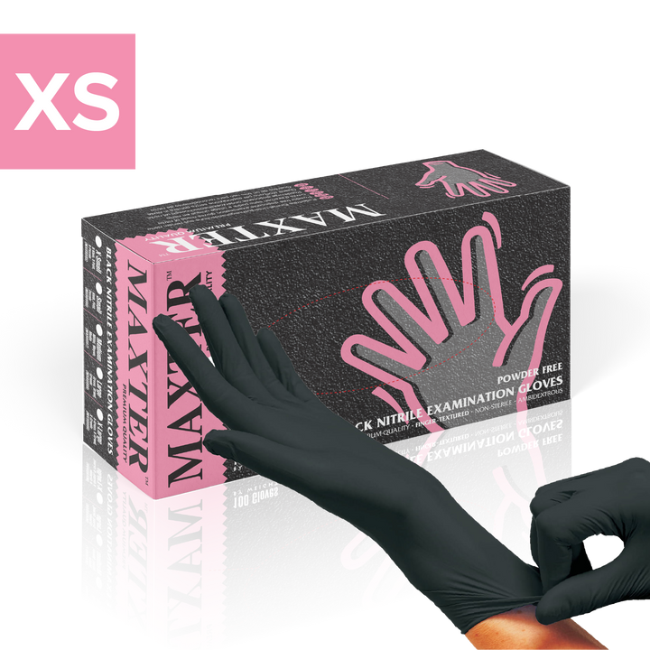 Nitrile Gloves Powder Free Black 100 pcs XS