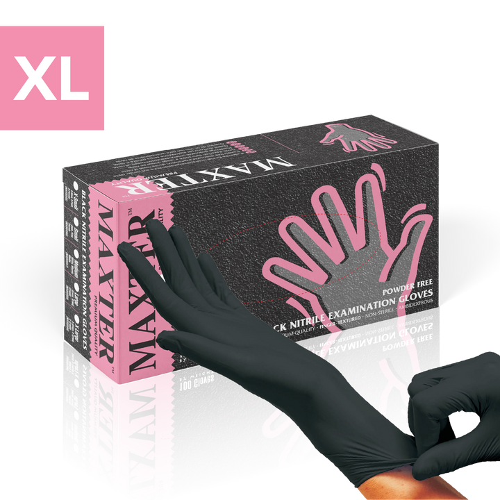 Nitrile Gloves Powder Free Black 100 pcs XL