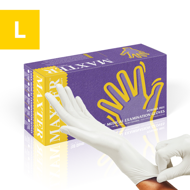 Latex Gloves Powder Free 100 pcs L