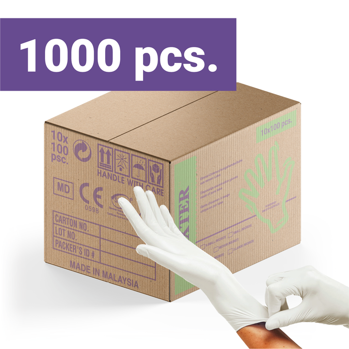 Carton 1000 PCS Maxter Latex Powdered Disposable Gloves Heavy Duty Textured 10x 100 PCS M